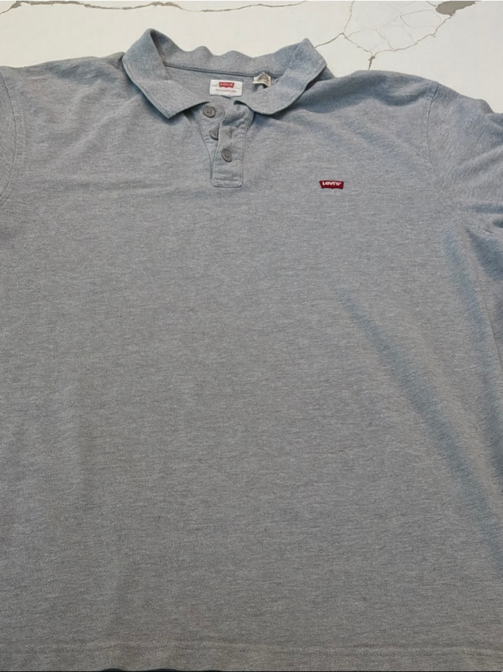 Vintage XXL Levi's Men's Light Gray Polo Red Logo Old Tag & Embroidered Logo